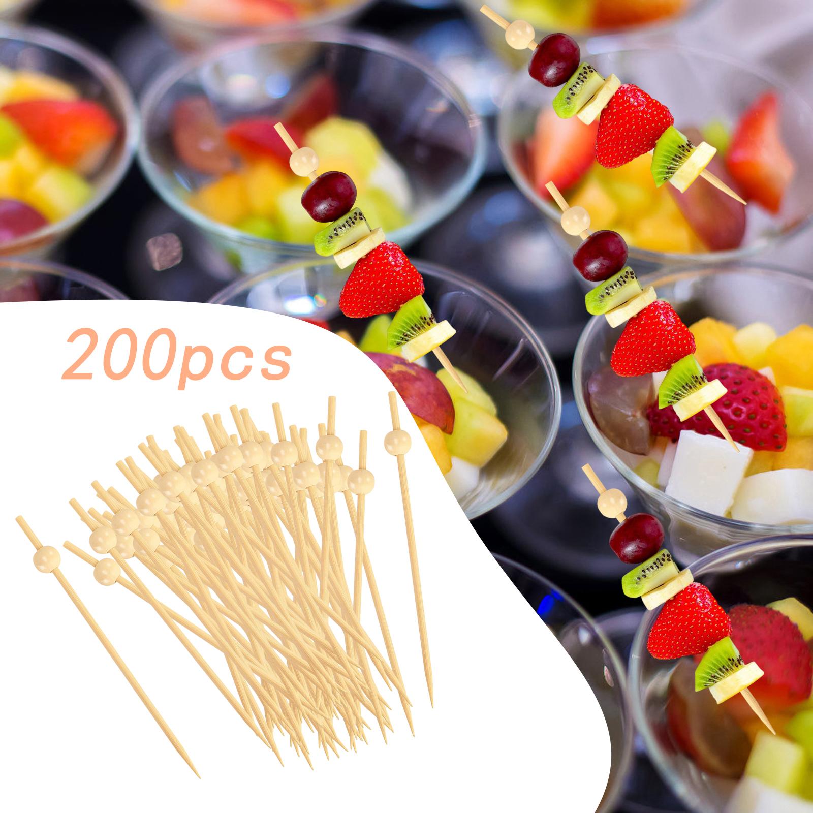 

200 шт. Бамбуковые шпажки для коктейлей Зубочистки Party Favor Бамбуковые палочки для фруктов Шпажки для праздника Рождество Сэндвич День рождения Кухня
