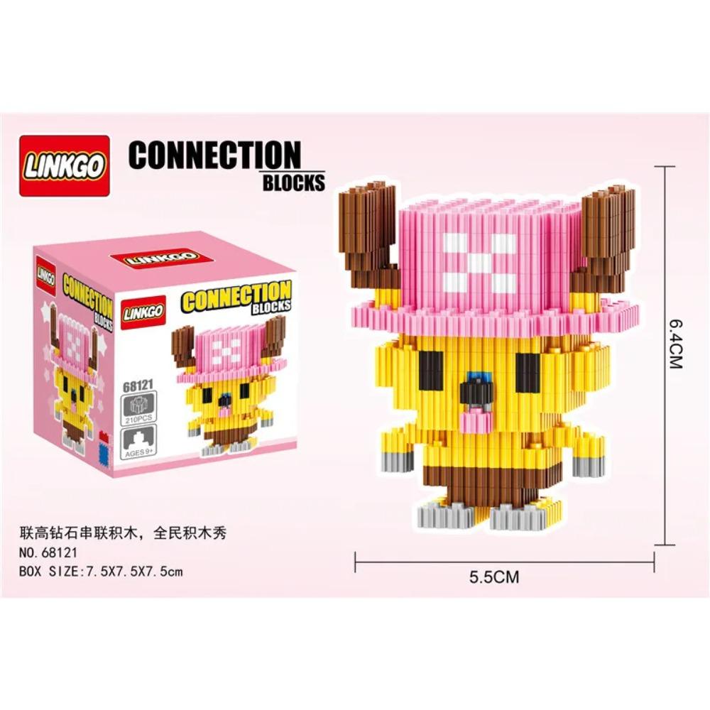 Linkgo Anime Connection Stavebnice Goku Luffy Demon Slayer Nezuko Stitch Pikachu Sasuke 3D Model Mini Cihlová Figurka Hračky