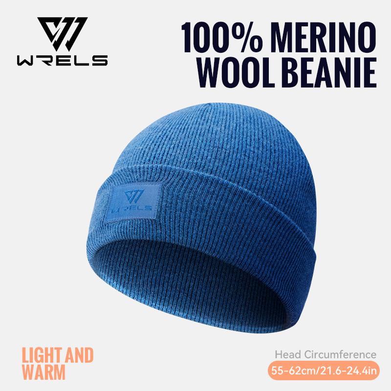 WRELS 100% Merino Wool Beanie Warm Winter Hat  Unisex Beanie Casual Beanie Breathable Wool Watch Cap Lightweight Thermal Hat