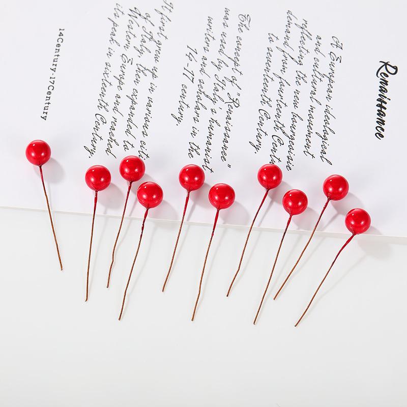 Christmas Red Foam Cherry Ornaments - Small Decorative Berries