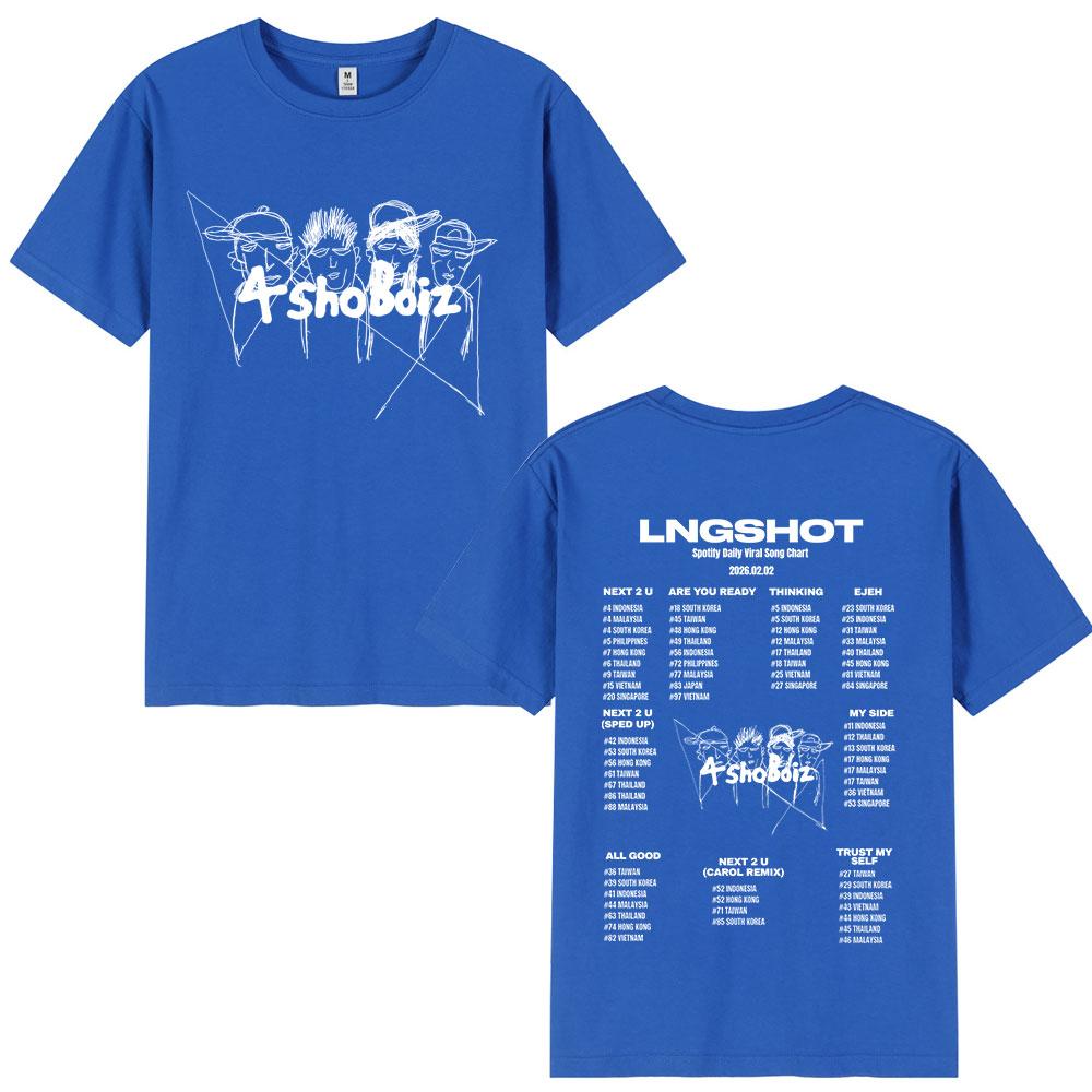 Korean KPOP Group Hip Hop Lngshot Tshirt Summer UNISEXs Retro Fashion Tshirt Casual Short Sleeve Cotton Oversized Tshirt