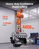 2000 kg Electric Chain Hoist, 6 m Lifting Height, Three-Phase Overhead Crane with 100 m Wireless Remote Control, Single G100 Chain Electric Lift Hoist