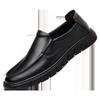 Spring Men's Leather Business Casual Leather Shoes First Layer Cowhide Soft Leather Soft Sole Foot Cover Comfortable Middle-aged and Elderly Father 