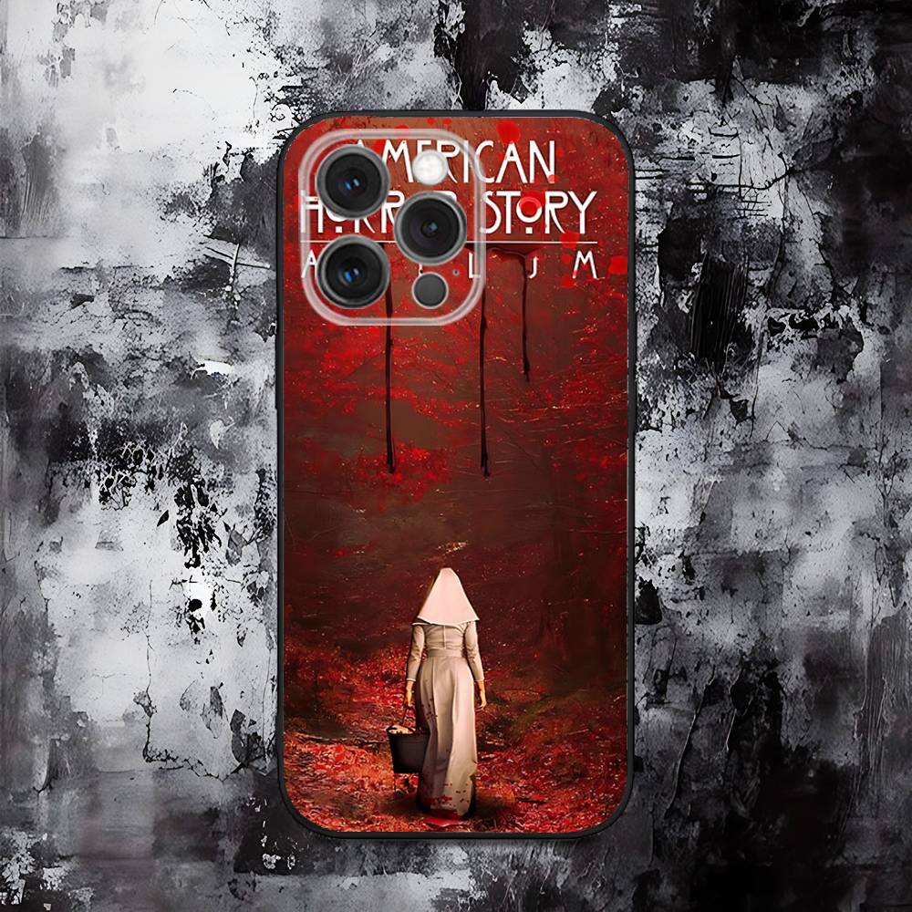 AHS American Horror Story Phone Case For iPhone 16,15,14,13,12,11,Pro,Max,Plus,X,XS,SE,E,Mini,Soft Silicone Black Case