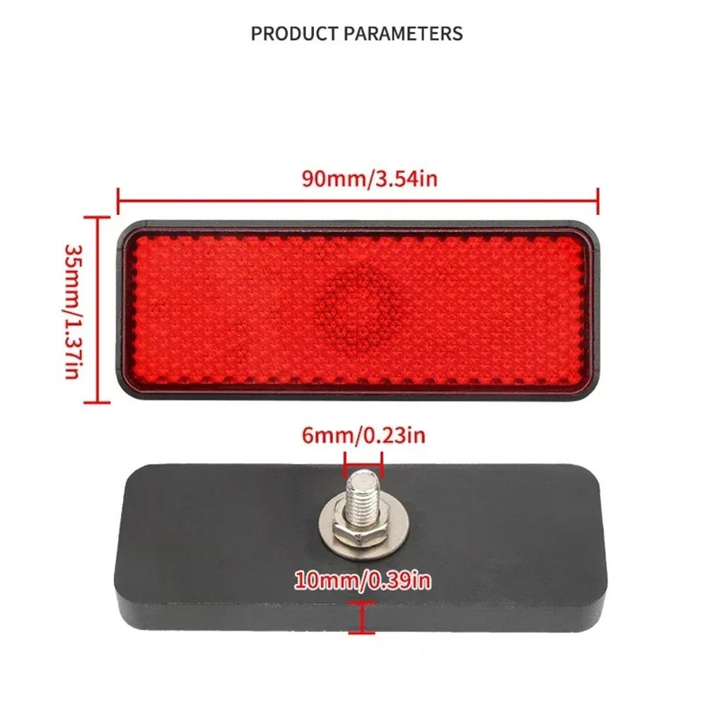 2pcs Motorcycle Truck PMMA Plastic Rectangle Reflector Tail Brake Stop Light Lamp Red Motor Home Trailer Stop Signal
