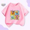 Super Cat Agent Team Cartoon Print Summer T-Shirt for Kids