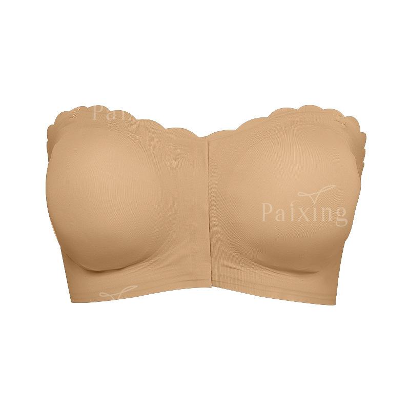 Detachable Invisible Shoulder Strap Wavy Edge Seamless Thin Plus Size Push Up Backless Bra For Women