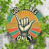 Metal Poster Vintage 60s 70s Shaka Hawaii Peace Sign Positive Energy Beach House Wall Decor