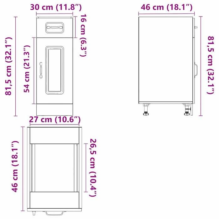 VidaXL Armoire de cuisine Kalmar chêne marron bois d'ingénierie 853464