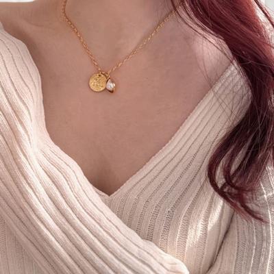 LOEKA CLASSIC COIN PENDENT NECKLACE_GOLD