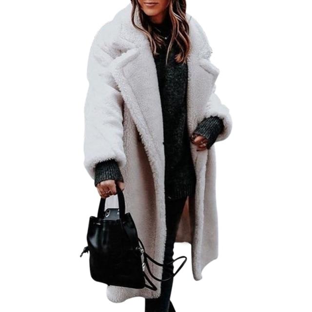 long teddy jacket womens