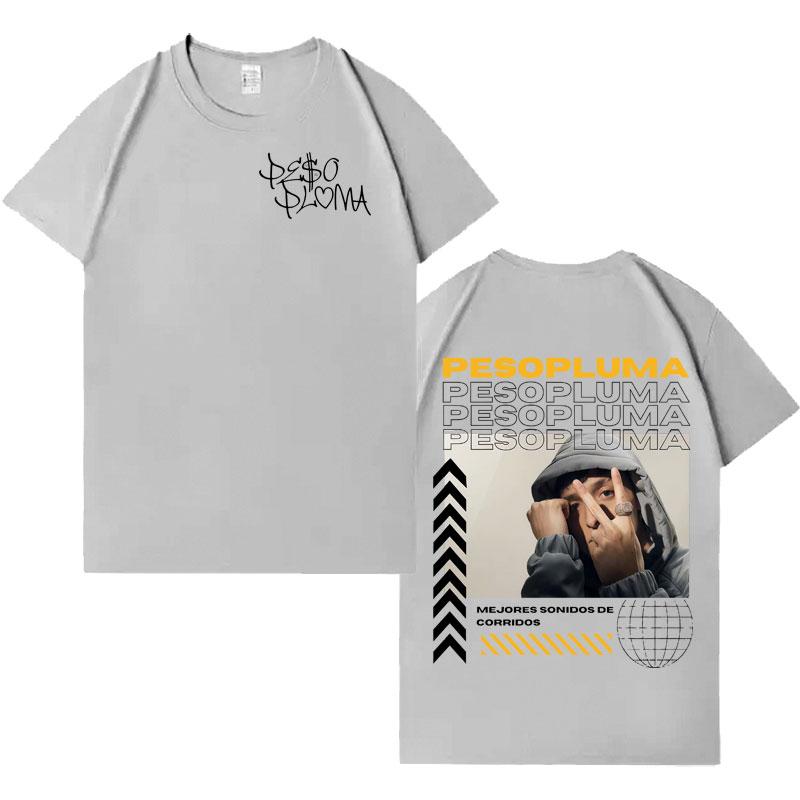 Singer Peso Pluma Hip Hop Graphics High Quality Tshrits Mens Casual T Shirt Oversized Short Sleeves Crewneck Cozy Clothes Unisex