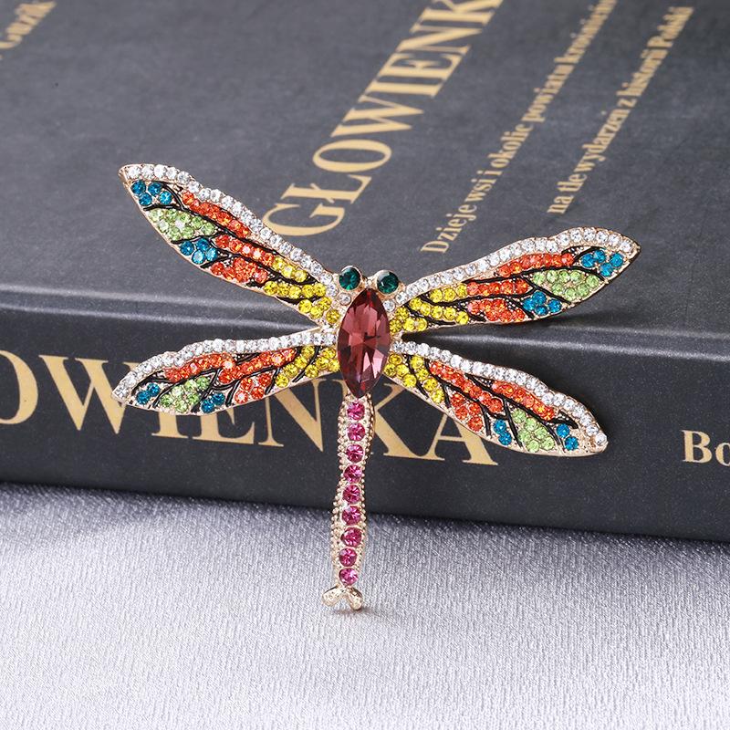 Wind Full Diamond Alloy Dragonfly Brooch, Temperament Versatile Clothing Accessories