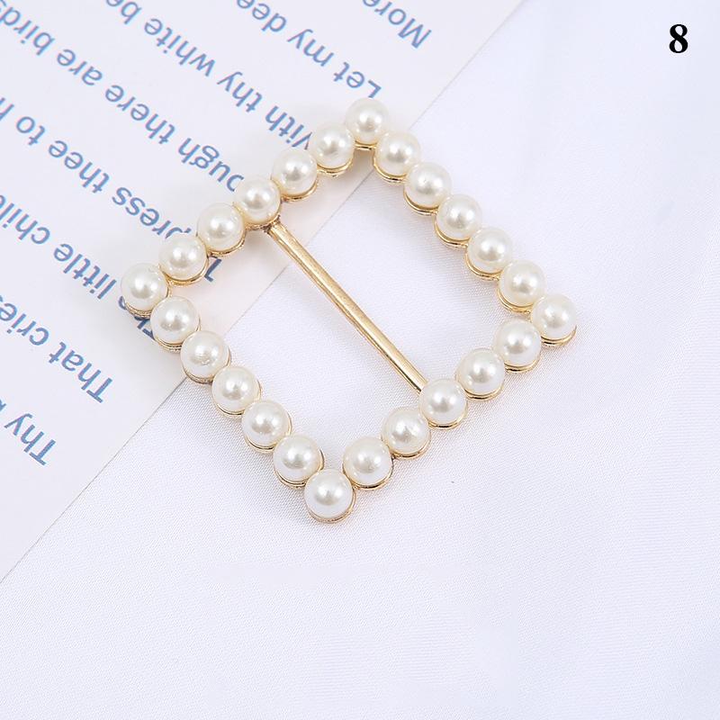 1Pcs Pearl Rhinestone Clothing Corner Knot Buckle Waist Buckle Silk Scarf Clothes T-Shirt Shirt Hem Buckle Luxury Decorative