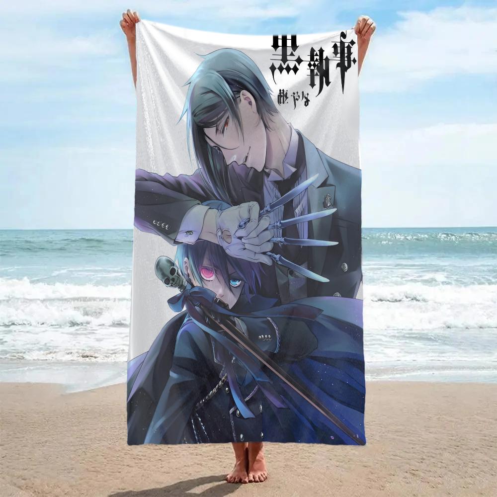 Black Butler Towel Bath Towel Pattern Beach Towel Quick Drying and Absorbent Pure Cotton Basically Never Fade