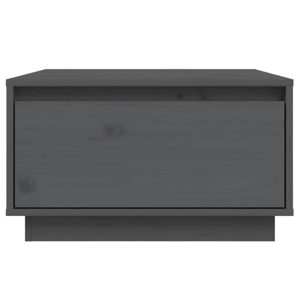 Coffee Table, Grey, 55x56x32 Cm, Solid Pine Wood