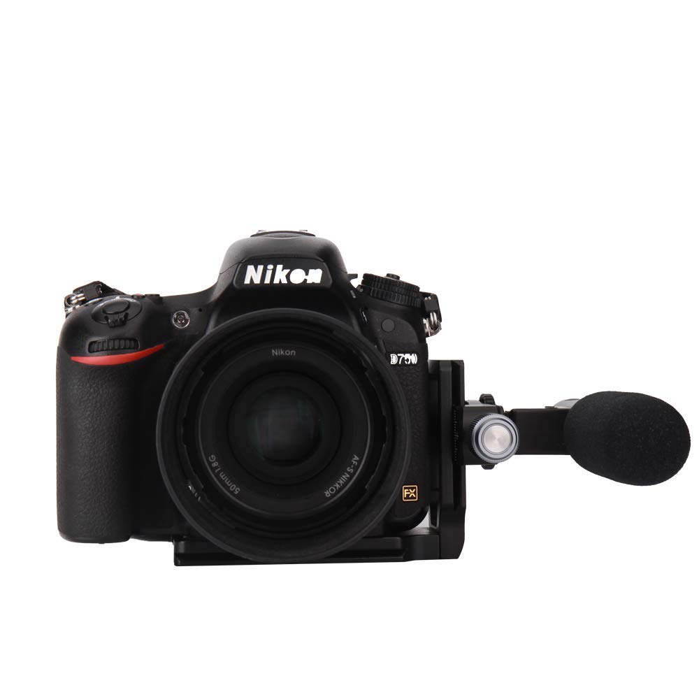 Universal Aluminum Hot Shoe Mount Adapter and for Professional Camera Arca-Swiss Clamp, 1/4" Screw, Quick-release L-plate L-brackets