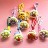 Finished Handmade Crochet Yarn, Woven Flower Bouquet, Keychain, Hand-held Flower Pendant, Rose, Mobile Phone Bag, Hanging Decoration