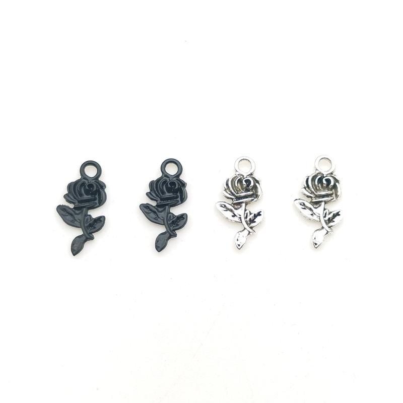 20pcs 20x12 mm Retro Goth Thorns and Roses Alloy Tibetan Pendants Jewelry Making Small Pendant DIY Handmade Accessories