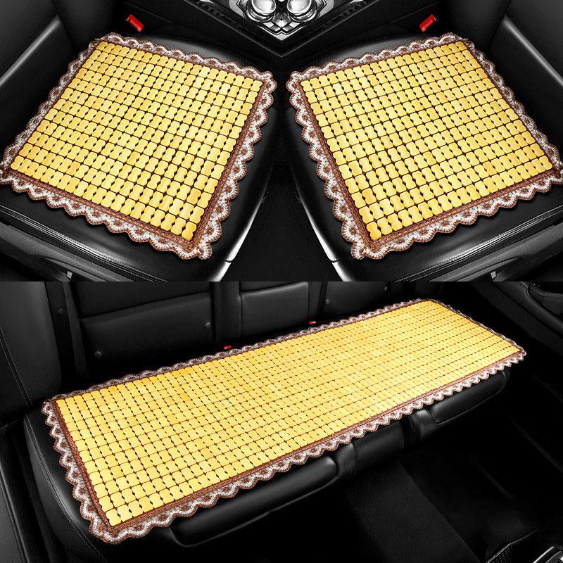 Summer Cool Bamboo Cushion Car Seat Cover Natural Bamboo   Square Mat Single Piece Massage Breathable Environmental Waterproof