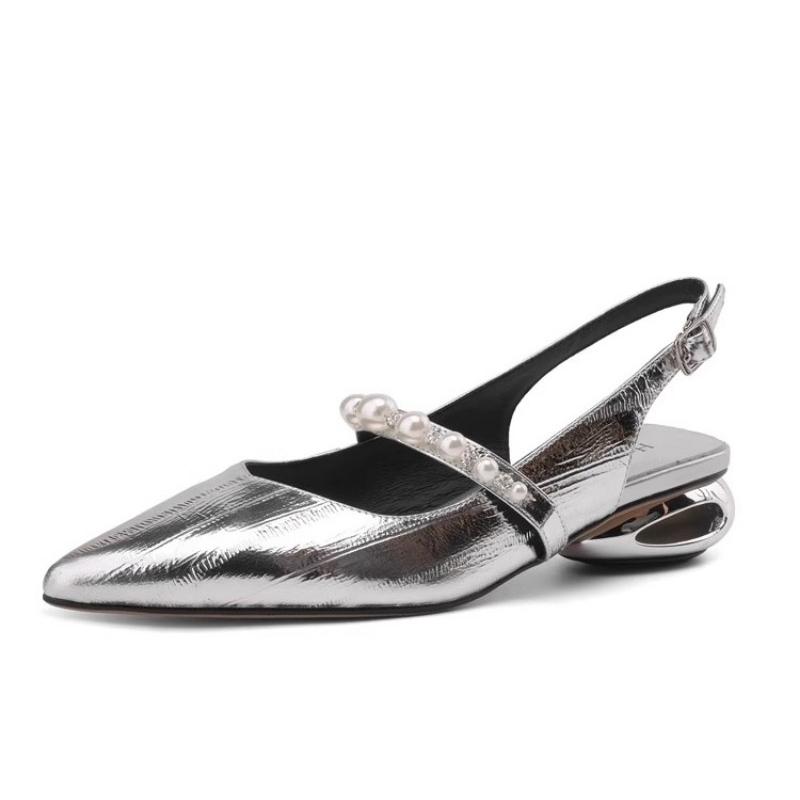 Modne buty damskie 2024 Koreańska moda szpiczaste sandały damskie wygodne buty wizytowe na średnim obcasie jednolity kolor proste czółenka