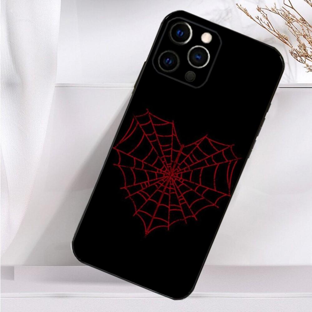 Cool S-Spider Web H-Heart Phone Case For iPhone 16,15,14,13,12,11 Plus,Pro Max,XS,X,XR,SE,Mini,8,7 Soft Silicone Black Cover