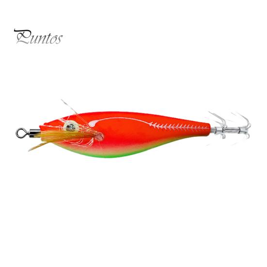Squid Bait Luminous Fishing Lure with Steel Balls Wood Shrimp Cuttlefish Hard Bait for Sea Freshwater Fishing
