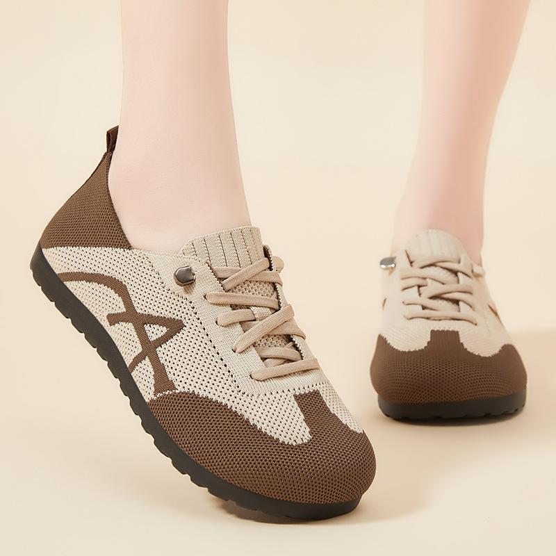 Shoes Women's Spring New Retro German Training Shoes Breathable One-pedal Casual Shoes Color Matching Lace-up Versatile Women's Sports Shoes