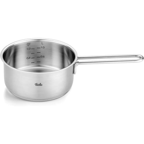 Fissler Pure Collection 16cm Saucepan with Stainless Steel Lid, Gas/IH Compatible, Made In Germany, Silver, 086-154-16-000 (Official Japanese Product)