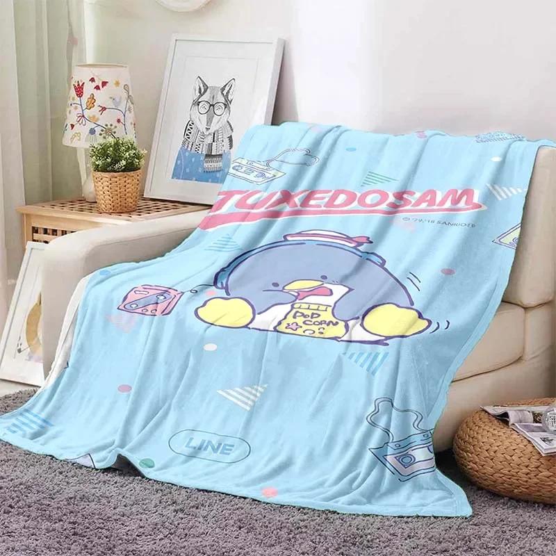 6 Sizes Tuxedo Sam Blanket Japanese Style Soft Flannel Throw Fluffy Bed Comfortable Home Four Season Warm Blanket Baby Gift