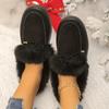 Botines Cortos de Invierno de Felpa para Mujer con Imitación de Cuero