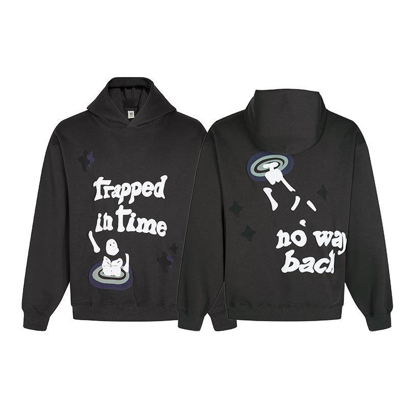 Unisex Broken Planet Print Velvet Hoodie - Trendy & Casual