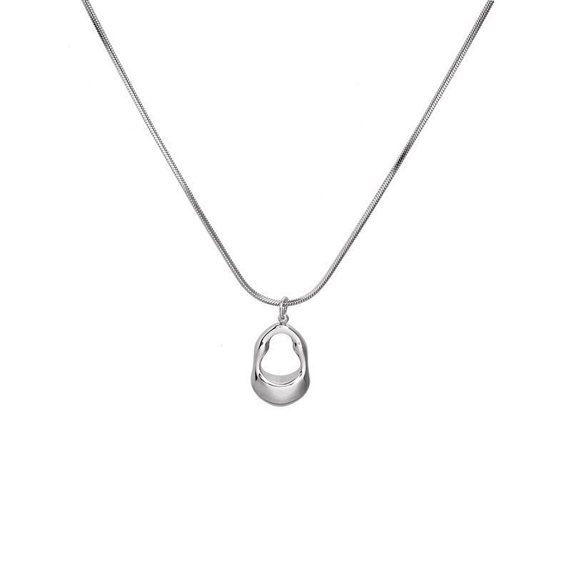 Simple Thick Water Drop Chain Necklace For Women Jewelry Gift Silver Color Hollow Choker Unisex Men Daily Party Classic Accessories