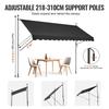 138x47" Patio Awning Retractable Patio Canopy Sunsetter with Crank Handle