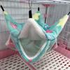 Double Layered Hamster Cage Sleeping Hammock Print Guinea Pig Clothes Bed Rodent Hammock Chinchilla Cage Little House
