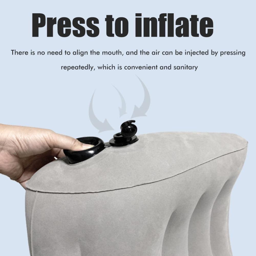 PVC Liner Inflatable Lumbar Pillow Soft Flocking Air Waist Support Lumbar Back Pad Road Travel