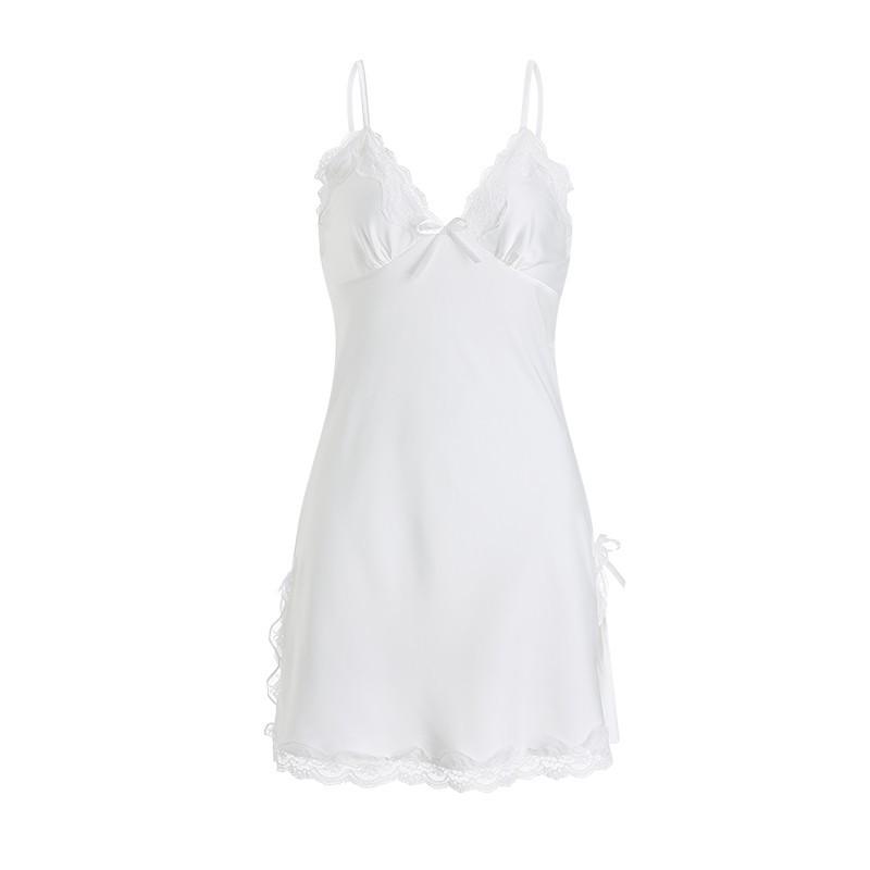 Silky Satin Lace Camisole Nightgown - Sexy Summer Pajamas for Women