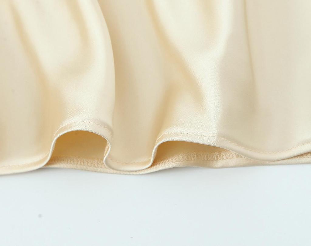 2025 Spring European & American Style Women's Silk Satin Scarf Dress