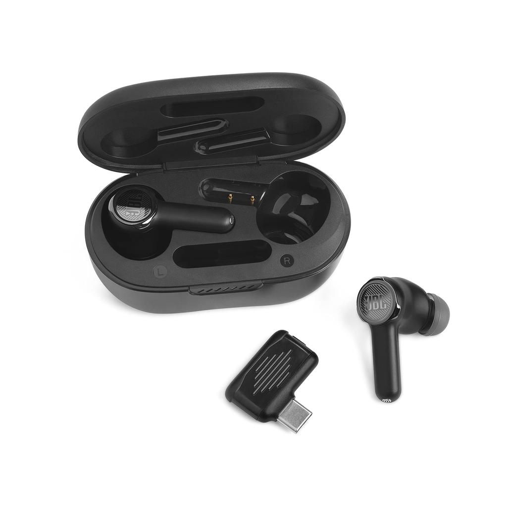 JBL Quantum TWS Gaming Earphones IPX4 Waterproof Hybrid Active Noise Cancellation 50ms Low Latency 2.4GHz Wireless Bluetooth Black JBLQUANTUMTWSBLK