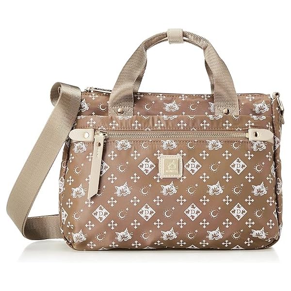 

Плечевая сумка WACHIFIELD T2O, сумка-тоут 2-в-1 для женщин, сумка через плечо с монограммой, стильный принт с кошкой, Кошка Дайан WTSK-04, Дуб и Золото