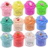 12 Pack Fluffy Butter Slime Kit, With 12 Pack Cute Mini Charms, Cute Slime Party Gift, Super Soft and Non-Sticky, Stress Relief Toy for Girls and Boys