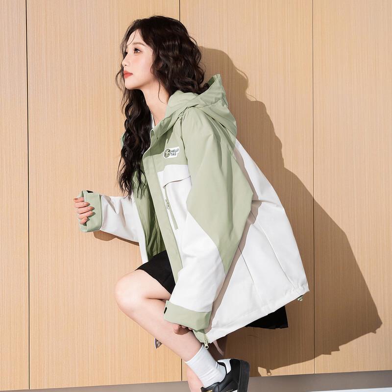 

TonLion Women s Colorblock Hooded Fleece Jacket M