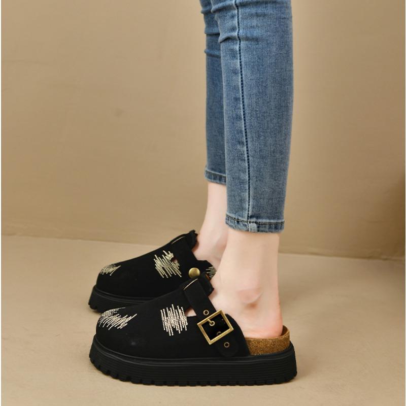 Women's Summer New Retro Old Bag Head Thick-soled Slippers Women's Outerwear Internet Celebrity Fashion Foreign Trade Casual Boken Shoes