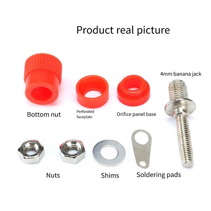 50Pcs Electrical Connectors Terminals 4mm Banana Plug Socket Binding Posts Terminals for Amplifier  4mm Terminals Connectors