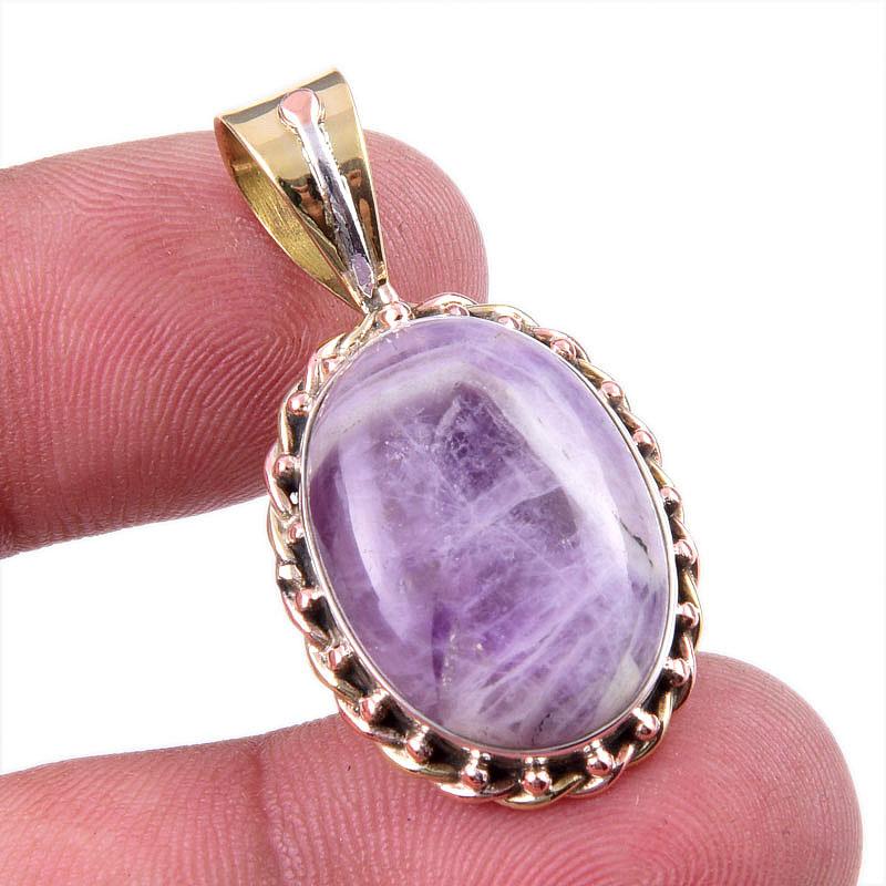 

Natural Tiffany Stone 925 Solid Sterling Silver Gift TwoTone Pendant 1.50 v9m85