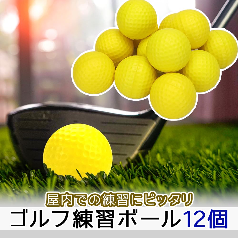 Golf Practice Balls for Approach 12 Large Indoor Repetitive Shots, Balls, Capacity, Visibility, Feel, Use, Practice, Self-Practice