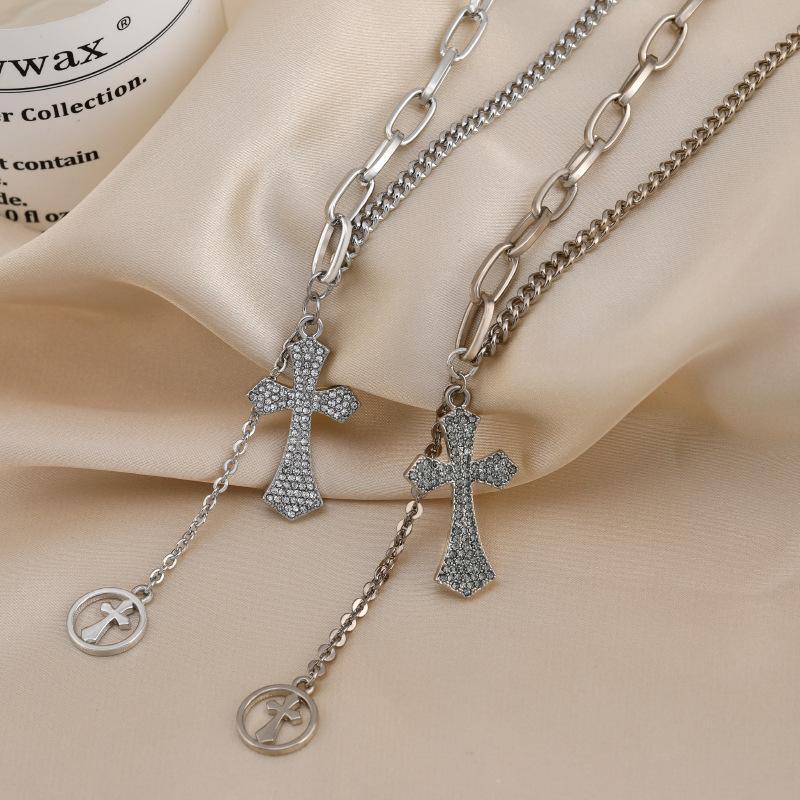 Fashion Sweater Chain Long Autumn And Winter Cross Necklace Women'S Versatile Clothes Accessories Women