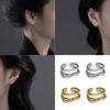 Elegant Irregular Double-Layer Line Ear Clip Comfortable Ear Bone Cuff Unisex Earrings Adornment Unique Christmas Gift
