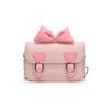 Letter Bow Pattern Solid Color Leather Children Shoulder Chain Bag Shoulder