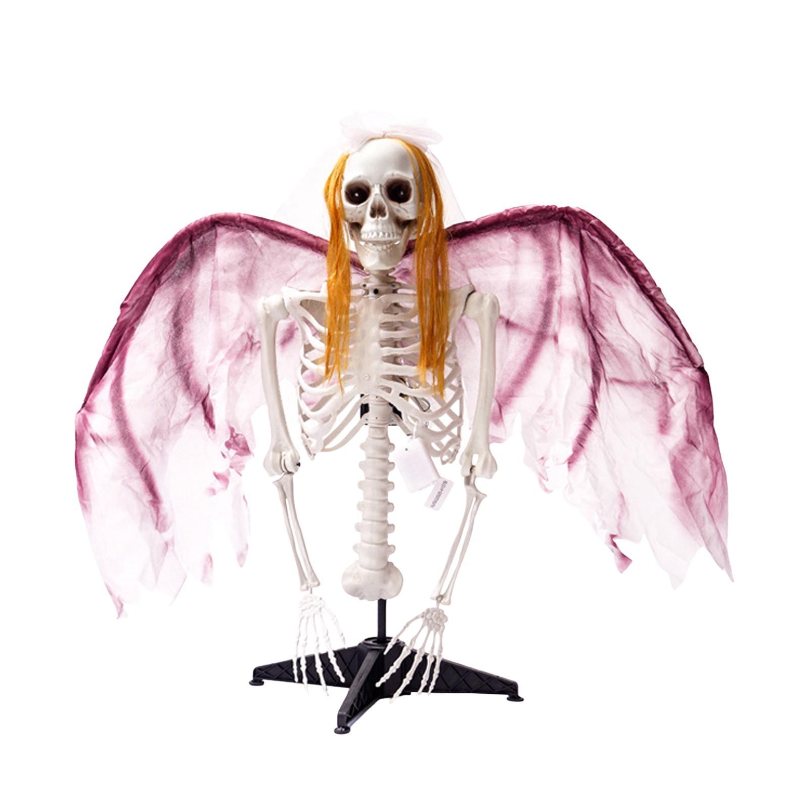

Halloween Decorations Skeleton Angel With Flapping LED Light Up Motion Cosplay Prop For Party Decoration One Size